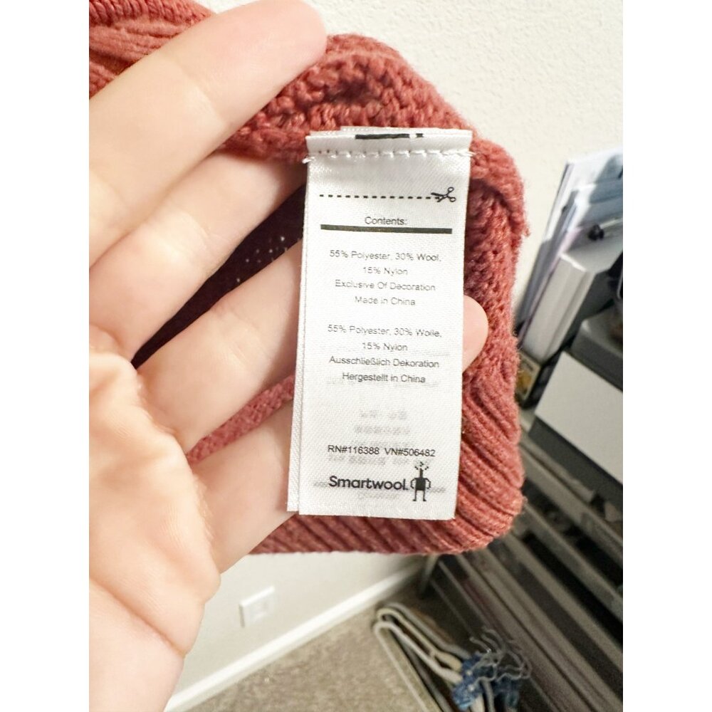 Smartwool Cozy Lodge Bell Sleeve Sweater Ribbed Mock Neck Dusty Cedar Heather L - Picture 6 of 7